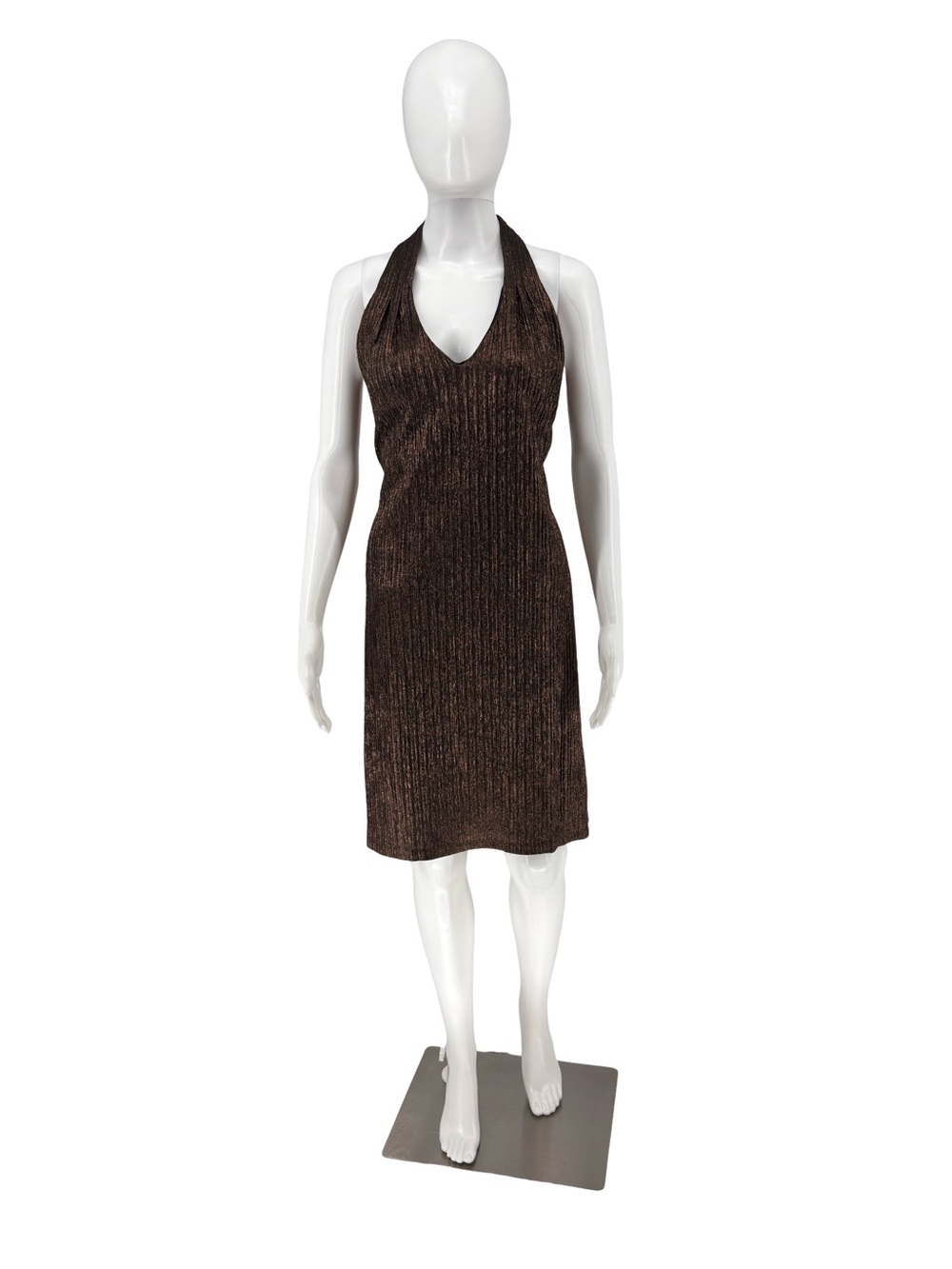new connected apparel  Midi Dress Bronce crepe size 6 - Picture 2 of 5